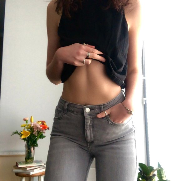 Mango - Noa Grey High-waist Skinny Jeans - Picture 1 of 5